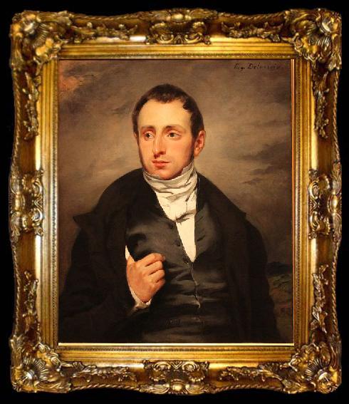 framed  Eugene Delacroix Portrait of Dr. Francois-Marie Desmaisons, ta009-2